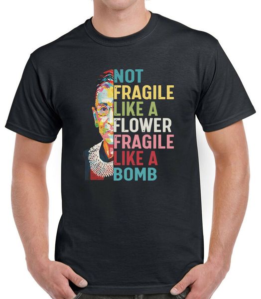 

not fragile like a flower but a bomb ruth ginsburg rbg t-shirt, White;black