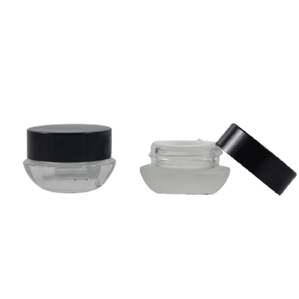 

storage bottles & jars 5g arrival clear cosmetic glass bottle black lid travel vials packaging refillable container frosted eye cream 20piec