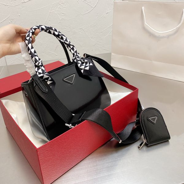 

ladies black patent leather totes handbag, lightweight fashion messenger bag, shopping and travel waterproof crossbody