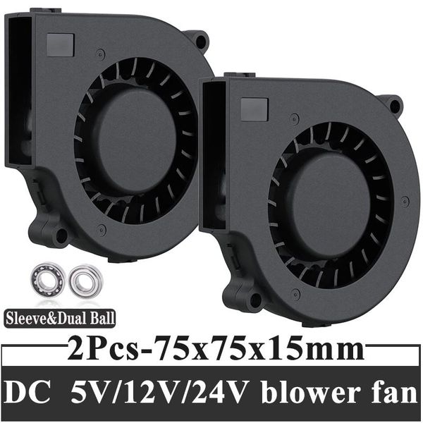

2pcs gdstime 5v 12v 24v 7515 7cm 75mm x 15mm 70mm dc turbo centrifuge cooling cooler blower fan fans & coolings