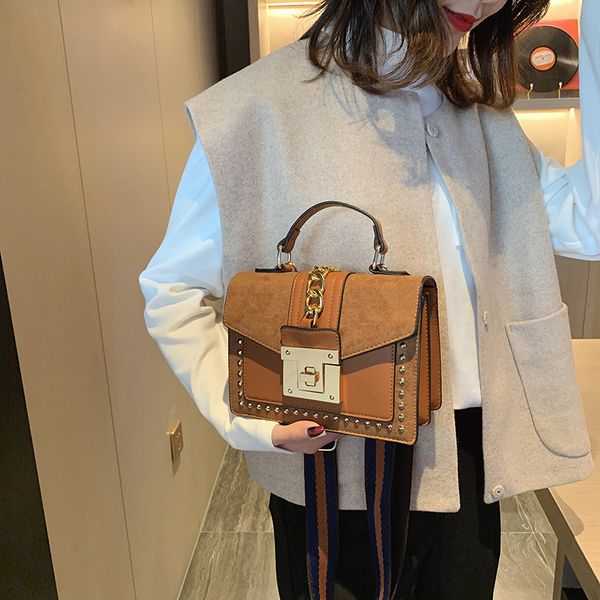 

luxury women messenger bags cover rivet girls fashion shoulder bag ladies pu leather handbag