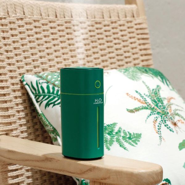 

humidifiers 300ml mini portable car household air humidifier essential oil diffuser usb rechargeable silent with night lamp