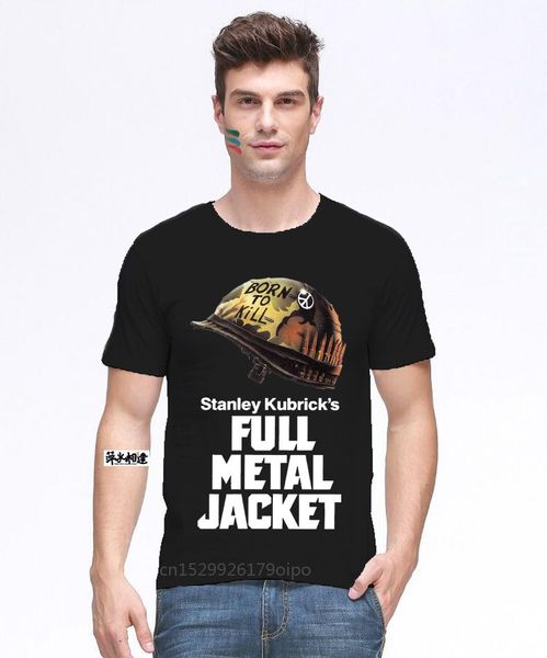 

men's t-shirts full metal jacket shirt a54 t cult film stanley kubrick m16 vietnam war men tee sleeve cotton fitness, White;black