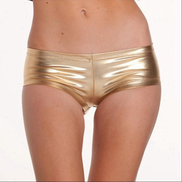 

lady womens shorts night bar club women golden silver mini imitation leather short pants solid bright low waist capirs, White;black