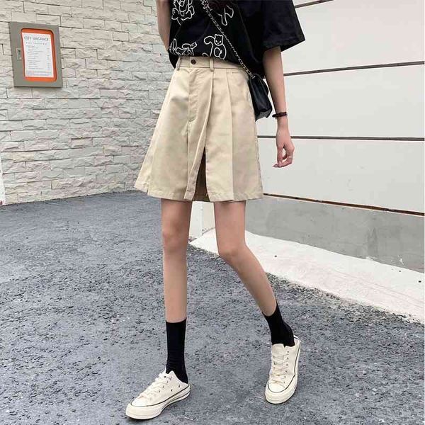 

capris leisure high waist wide leg pants in summer 2021, Black;white