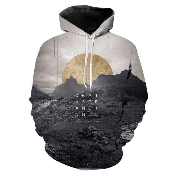 

fashion streetwear movie death stranding men women hoodies 3d printed harajuku autumn casual pullover men's & sweatshirts, Black