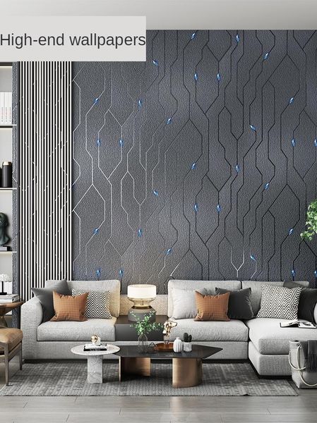 

wallpapers papel de parede 3d home decor geometric lines deerskin velvet wallpaper with rhinestone living room television