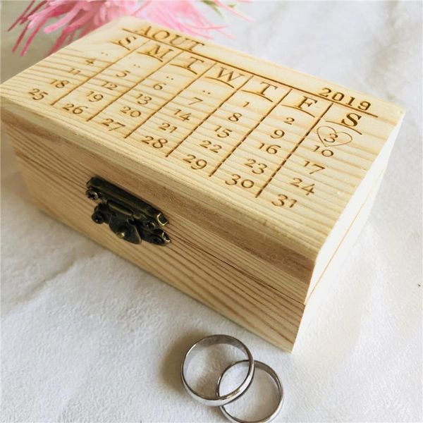 

gift wrap customized wedding ring box personalized wooden engagement bearer rustic gifts holder