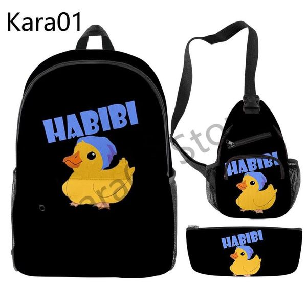 

backpack quackity duck merch school set 3 pieces boys girls backpacks travel crossbody bag pencil case kids