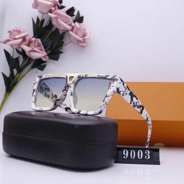 Podyum tarzı moda güneş gözlüğü 9003 kare kalın plaka çerçeve lens kristal dekorasyon ile avant-garde tasarım açık UV400 koruyucu gözlük