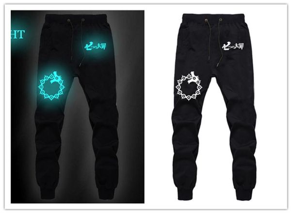

men's pants anime the seven deadly sins logo long trousers teenagers' casual sport pant boys girls cosplay gifts, Black