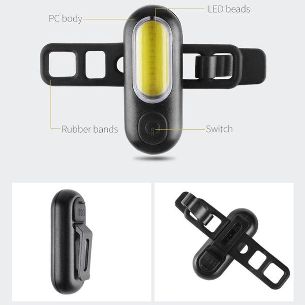 

bicycle rear light usb charging rechargeable cycling accessories bike lights