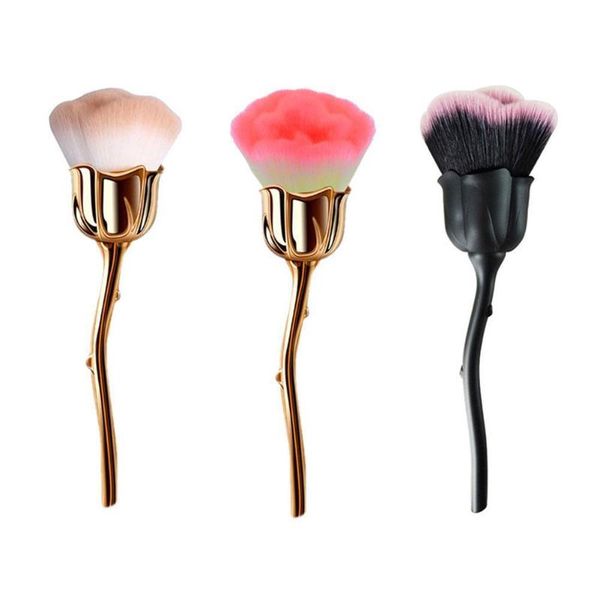 

multifunction rose flower makeup brushes nail art blush comestic tools beauty hair brush loose powder soft g7u5
