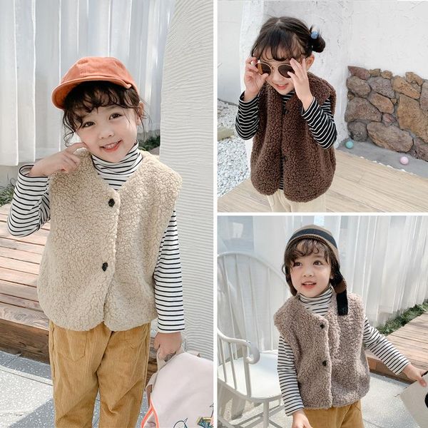 

waistcoat autumn and winter kids vest korean solid thick lambswool for baby boys girls children's cardigan toddler, Camo