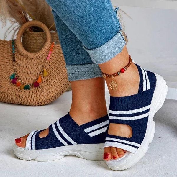 

sandals women summer shoes plus size breathable open toe comfortable walking female ladies low heel, Black