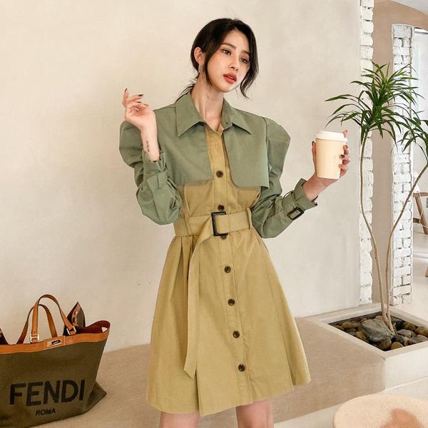 

women's trench coats women casual coat, Tan;black