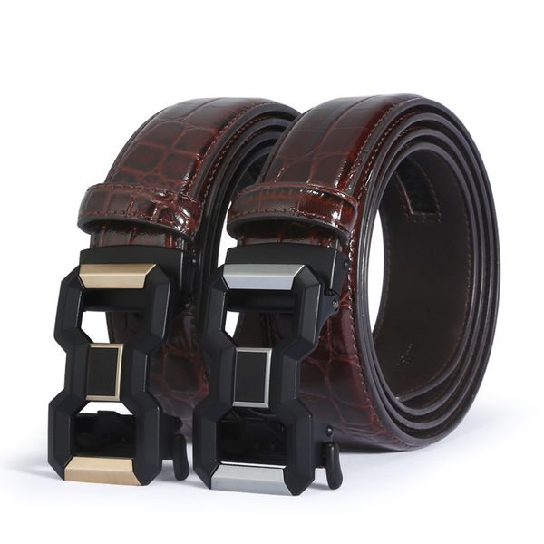 

men's real leather crocodile belt, Black;brown