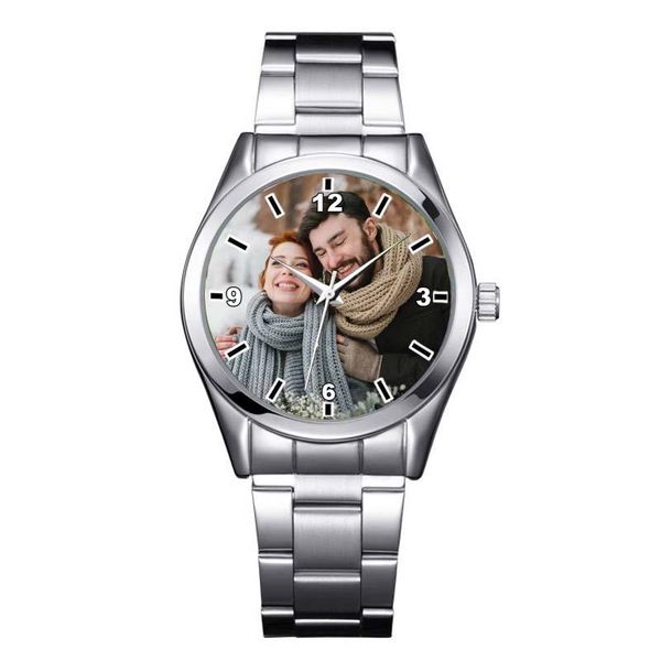 

cusrom logo watch men watches for women wristwatches, Slivery;brown