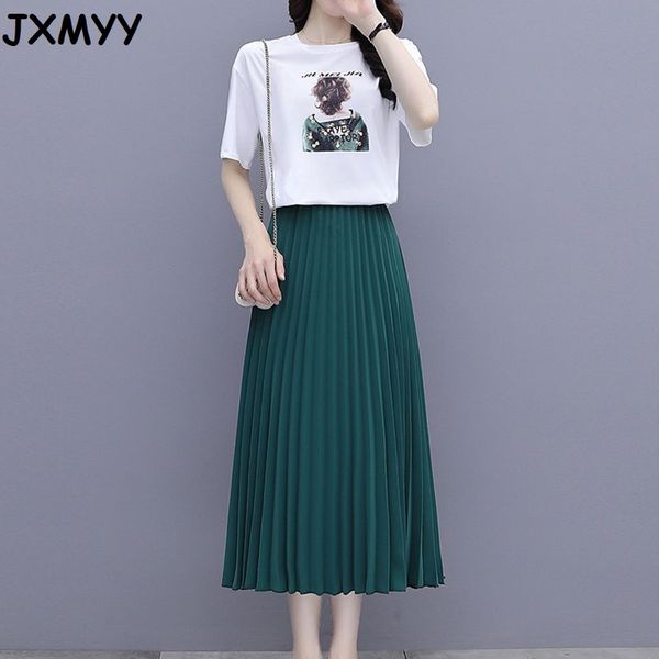 Design de vestido de mangas curtas NICHE SENSE verão moda novo senso de alto nível feminino de suave desgaste de duas peças saia jxmyy 210412