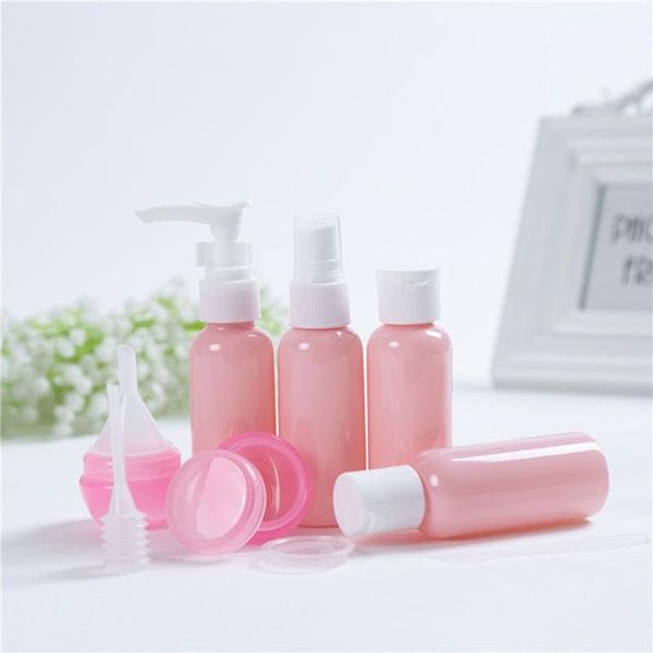 

refillable travel bottles set package cosmetics plastic pressing spray bottle makeup tools kit for sale storage & jars