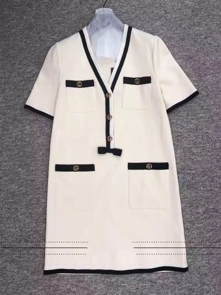 

casual dresses double elastic damask rib dress, Black;gray