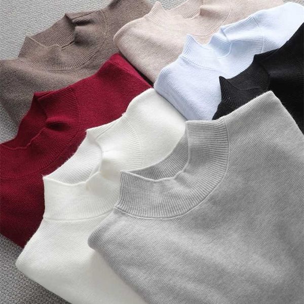 

basic turtleneck slim sweater pullover women autumn winter casual long sleeve sweater for women female chic jumpers 211103, White;black