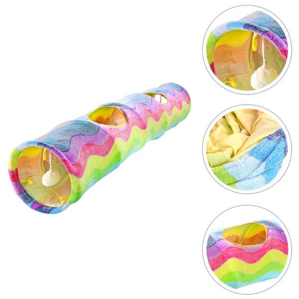 

cat toys 1pc tunnel folding rainbow pattern