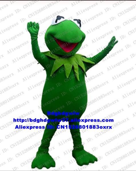 Costumi mascotte Green Kermit Frog Costume mascotte Personaggio dei cartoni animati per adulti Vestito completo Articoli da regalo classici Distribuire volantini CX4039