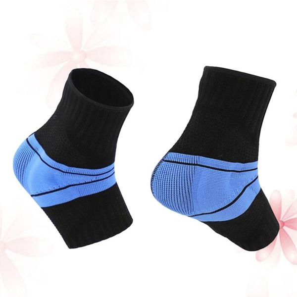 

nylon sports ankle support elastic stretchy brace with silicone pad for exercise basketball sprain (black,), Blue;black