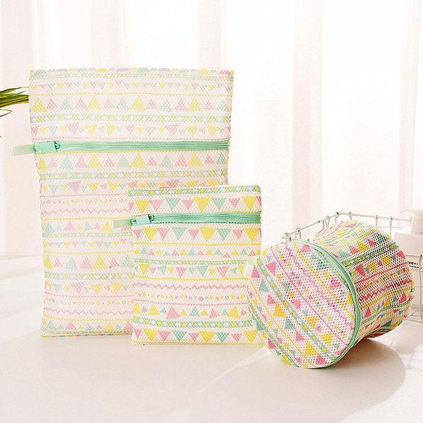 

laundry bags 6 sizes bra lingerie geometric printing folding dirty bag wash underwear large capacity washing machine
