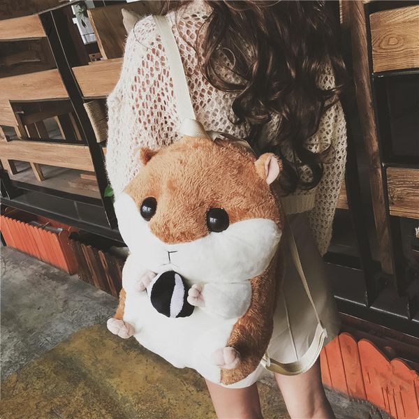 

backpack winter plush hamster cartoon warm hand treasure toy