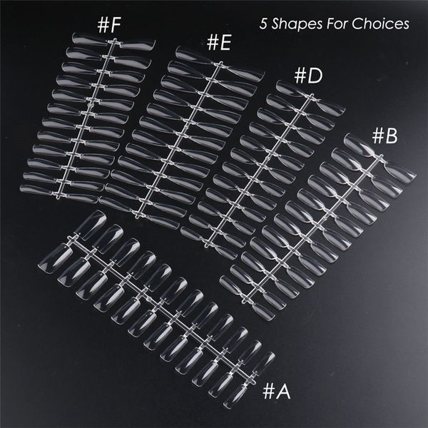 240 pcs Clear Dicas Falsas Dicas 5 estilos Capa Capa Ballerina Estilo Francês Acrílico Dica Artificial Manicure 12 Tamanhos para Nail Art Salons e Casa DIY