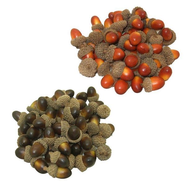 

50pcs artificial simulation small acorn plant ornament fake fruit autumn for home kitchen glass bowl decoration girlfriend love party