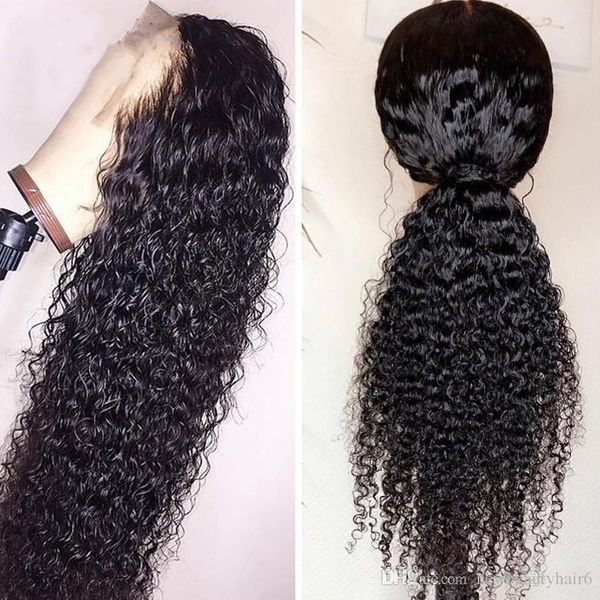 

long kinky curly brazilian lace front wig for women black/ombre blonde color synthetic wigs simulation human hair heat resistant, Black;brown