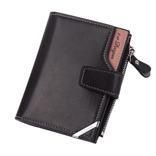 

wallets vintage business casual leather wallet 2021 multifunctional men women money short zipper small purse, Red;black