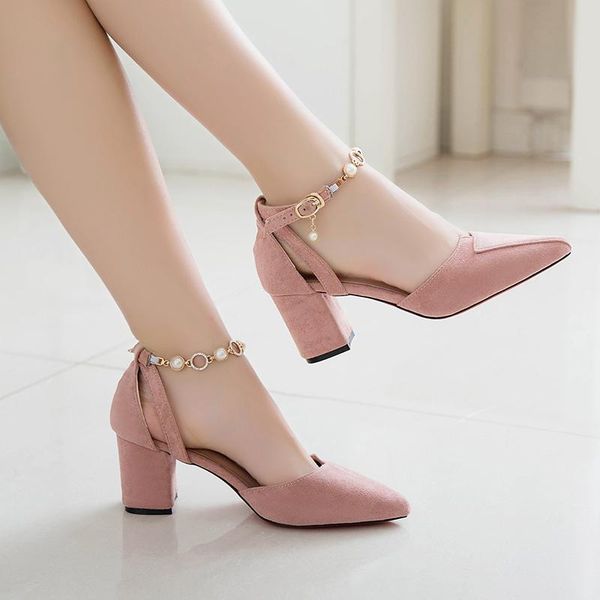 

fashion high heels women pumps summer party comfortable sandals pointed square elegant simple shoes, Black