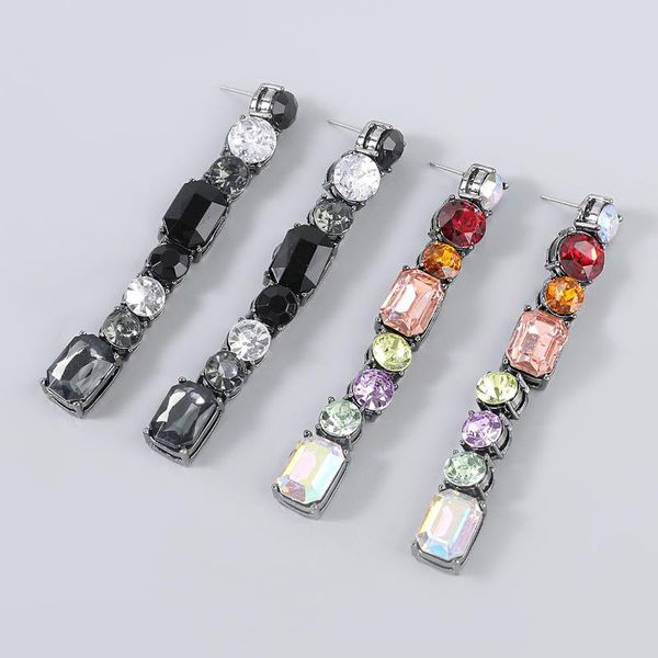 

dangle & chandelier pauli manfi fashion metal rhinestone geometric earrings women's exaggerated party accessories, Silver