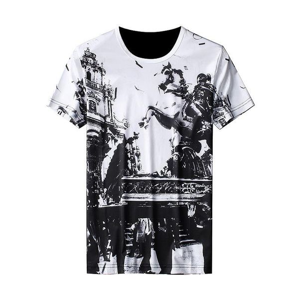 

men's t-shirts t shirt men print casual tee homme 2021 spring summer short sleeve slim fit t-shirt camisetas hombre tshirt for, White;black