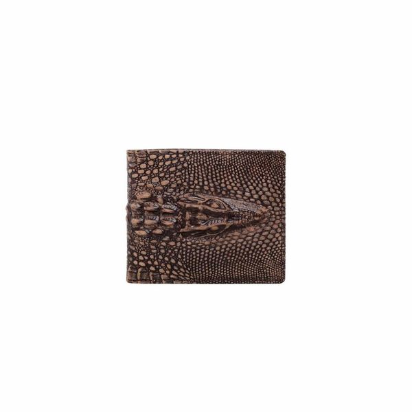 

wallets fashion personality crocodile relief embossing genuine leather bi-fold wallet rfid-w007, Red;black
