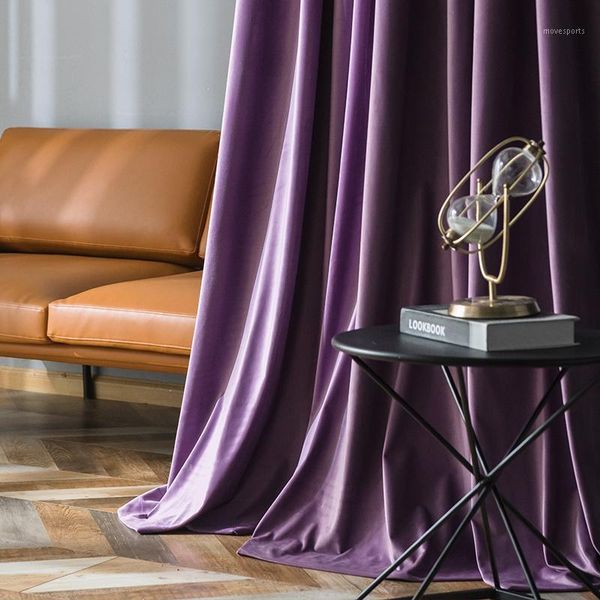 

curtain & drapes european style purple velvet for living room bedroom custom nordic simple modern blackout window curtains jk144y1