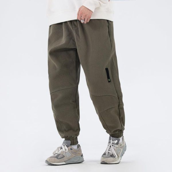 

men's pants 2021 winter wear plus velvet thick casual, Black