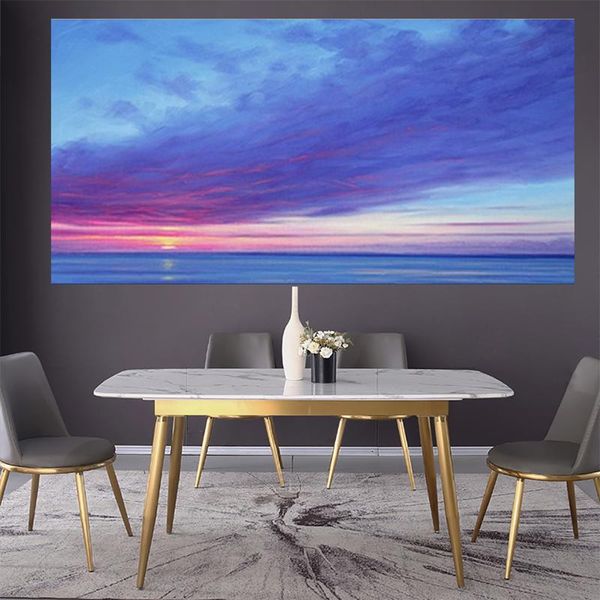 Andere Wohnkultur Natur Meereslandschaft Wolke Ozean Meer Himmel Landschaft Poster und Drucke Ölgemälde auf Leinwand gedruckt Wandbild für Zimmer