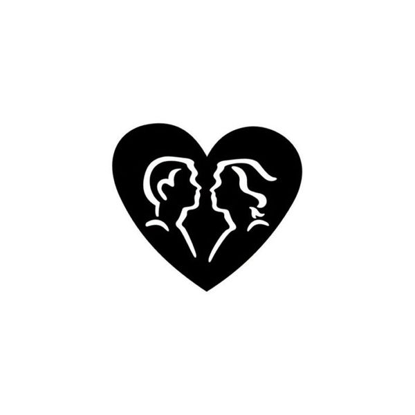 

14.2cm*12.5cm heart face vinyl decal car sticker black c3-0470