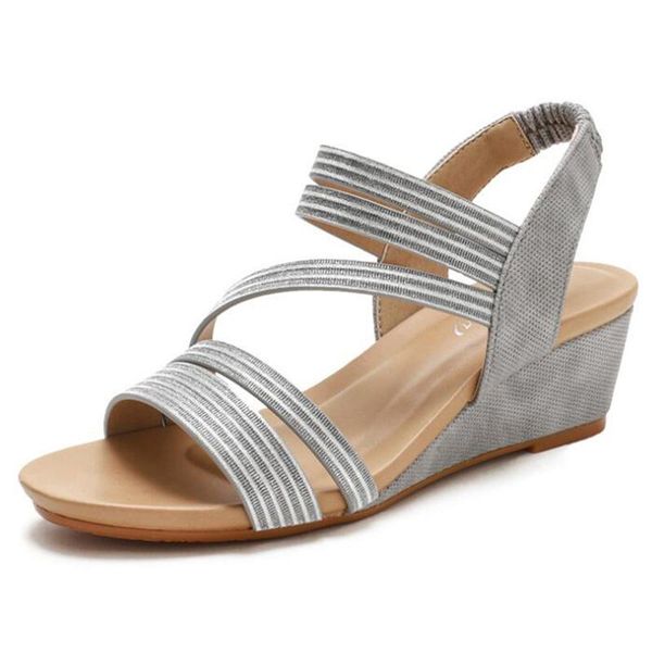 

fashion wedge sandals 2021 women summer shoes woman beach platform footwear thick bottom banquet party ladies sandalias de mujer, Black