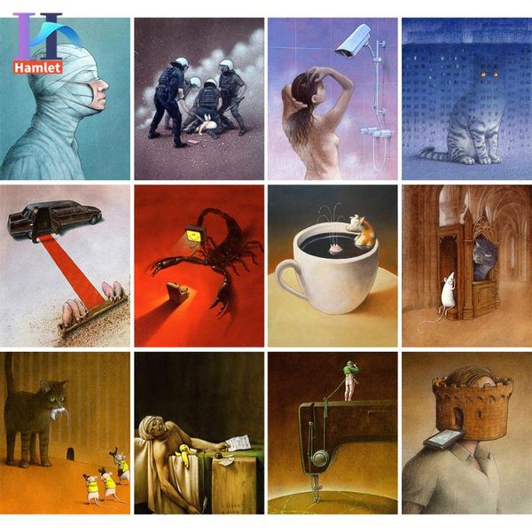 

paintings paint by numbers pictures for adults on canvas satirical art digital coloring drawing oil number home decoration