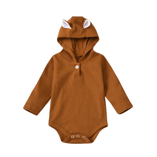 Baby Pit Strip Orecchie di coniglio Pagliaccetti Bella manica lunga Bottone Tuta da arrampicata Primavera Autunno Girocollo Abbigliamento per bambini 23xt T2