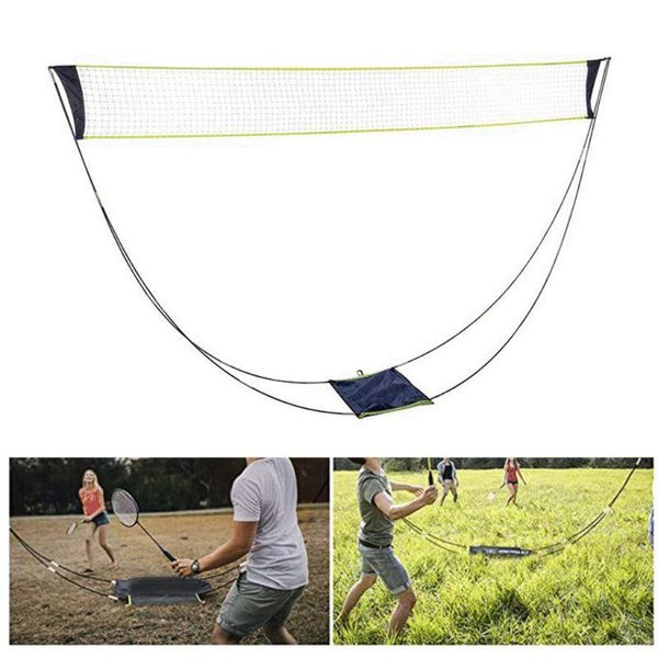 

portable badminton net with stand carry bag, folding volleyball tennis sets