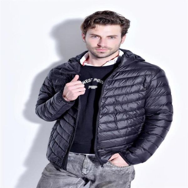

autumn winter 2020 new down et short large hoodie light, thin, wide, warm and portable loose men's coat, Black