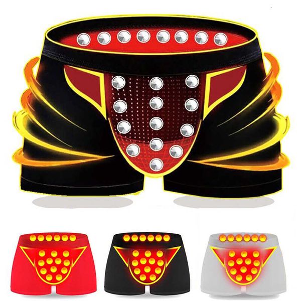 

underpants men's physiological underwear men enlargement health boxer shorts tourmaline prostate magnetic therapy, Black;white