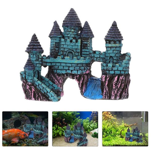 

decorations 1pc resin fish tank castle adornment underwater